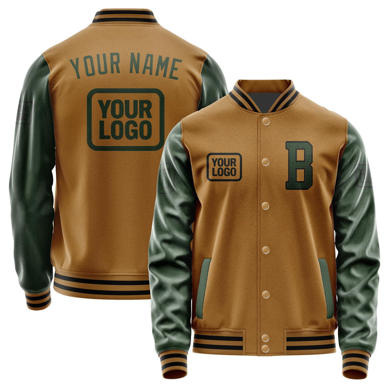 Custom Khaki Dark Green Jacket JA222206221717060617