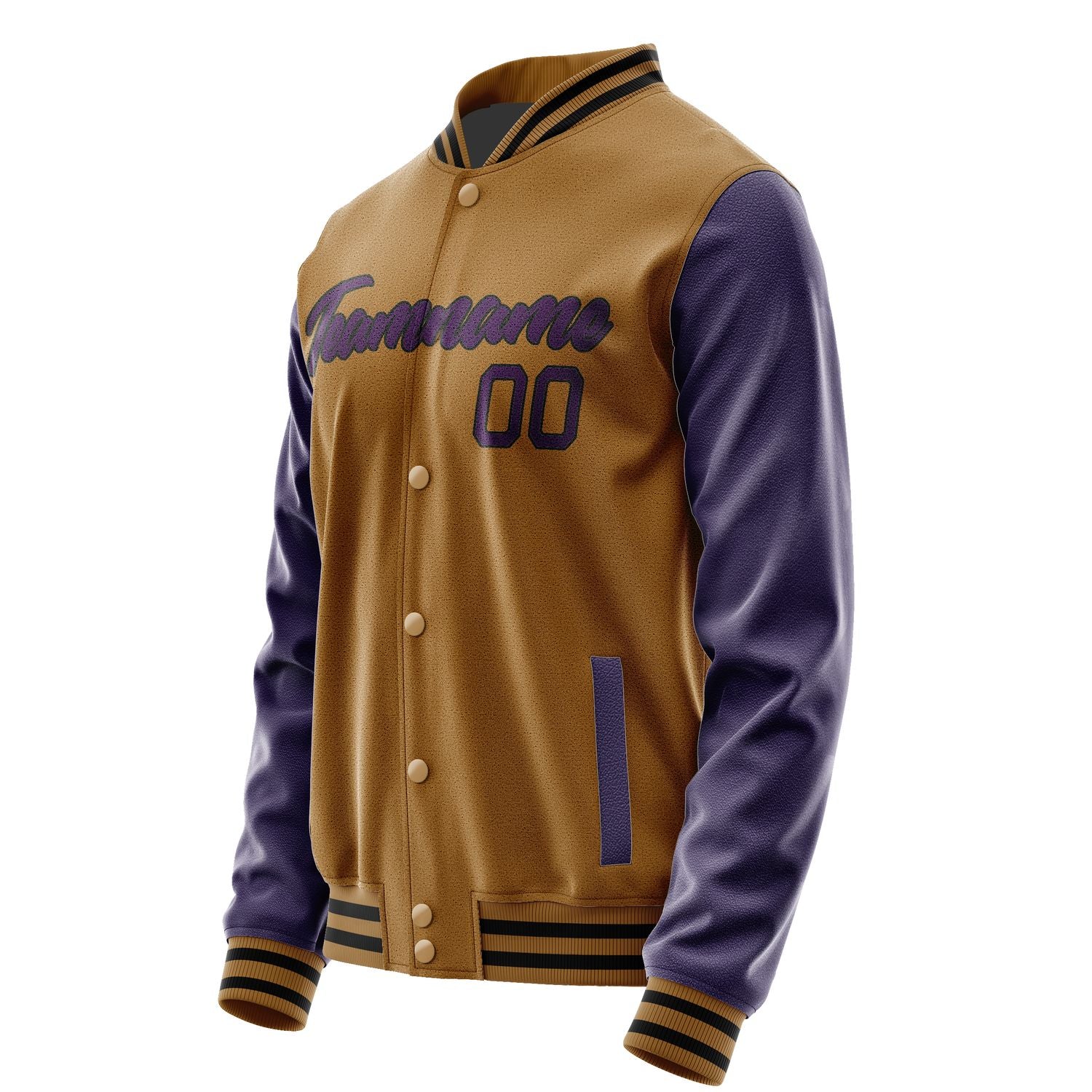 Custom Khaki Purple Jacket JA2222072217B21707