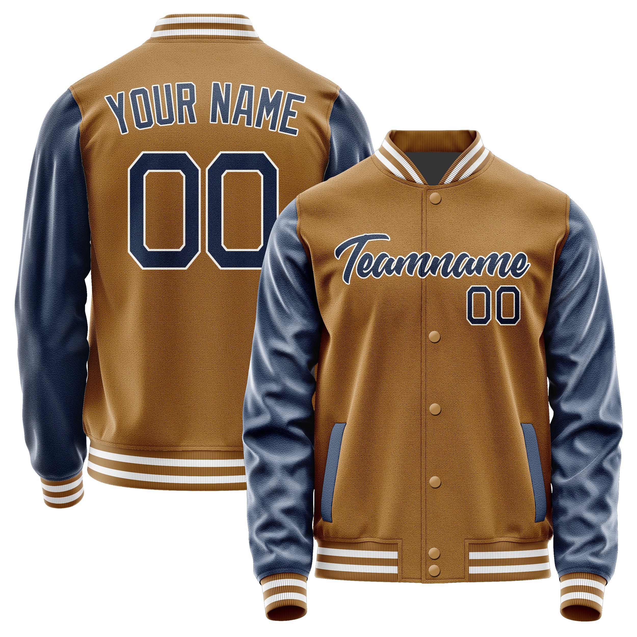 Custom Khaki Blue Jacket JA2222102218B21810