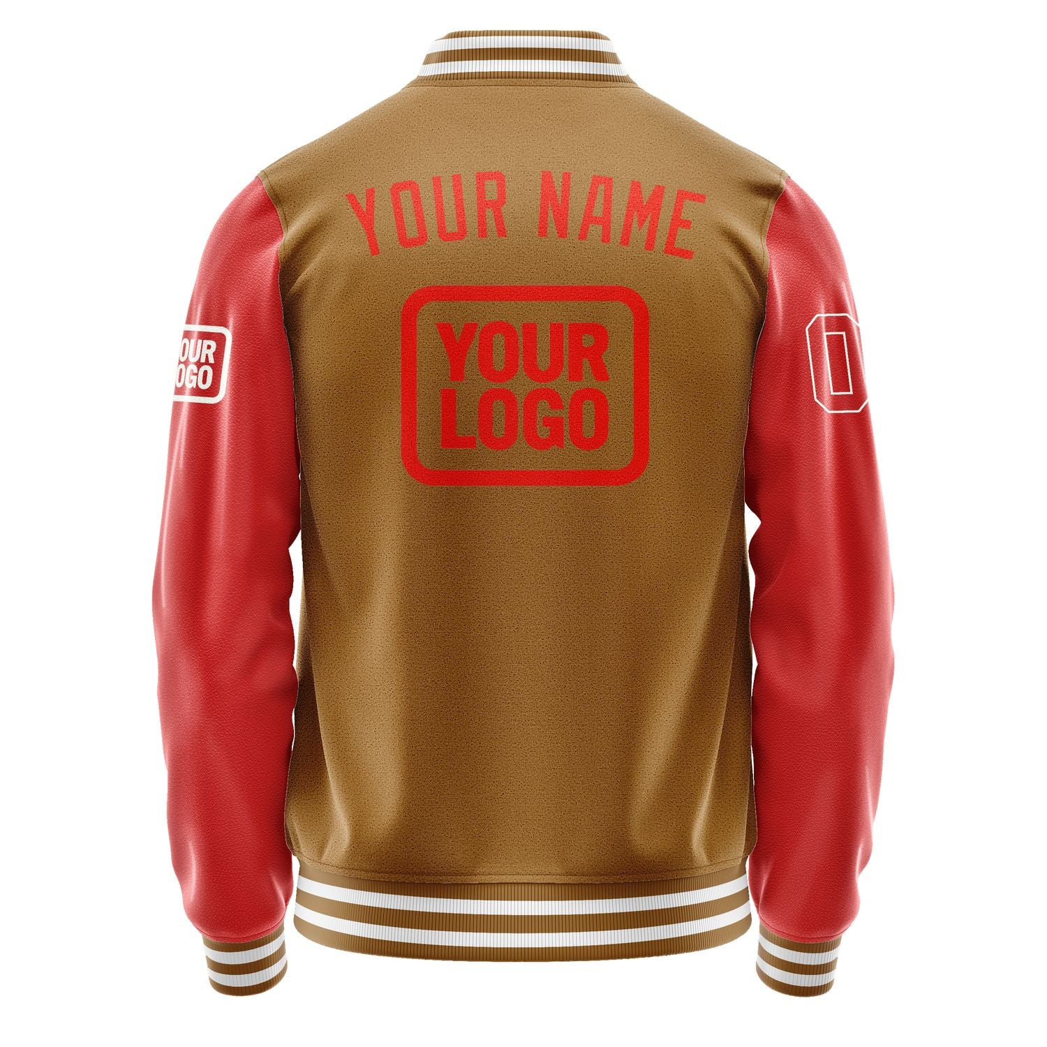 Custom Khaki Orange Red Jacket JA222212221818121218
