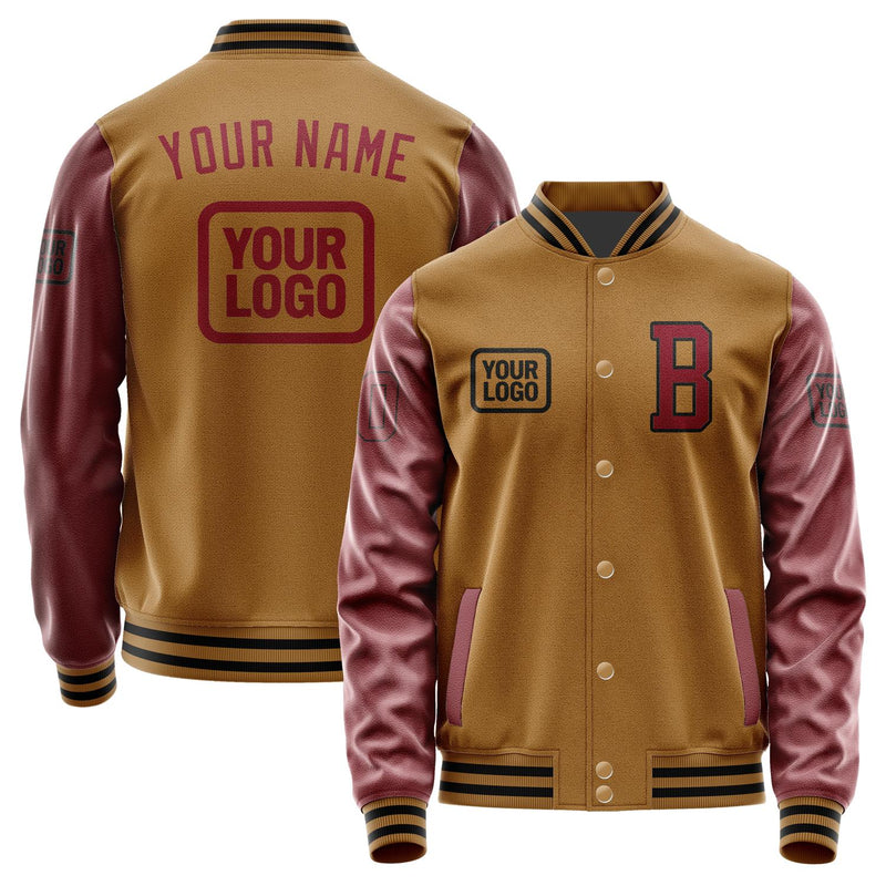 Custom Khaki Crimson Red Jacket JA222215221717151517
