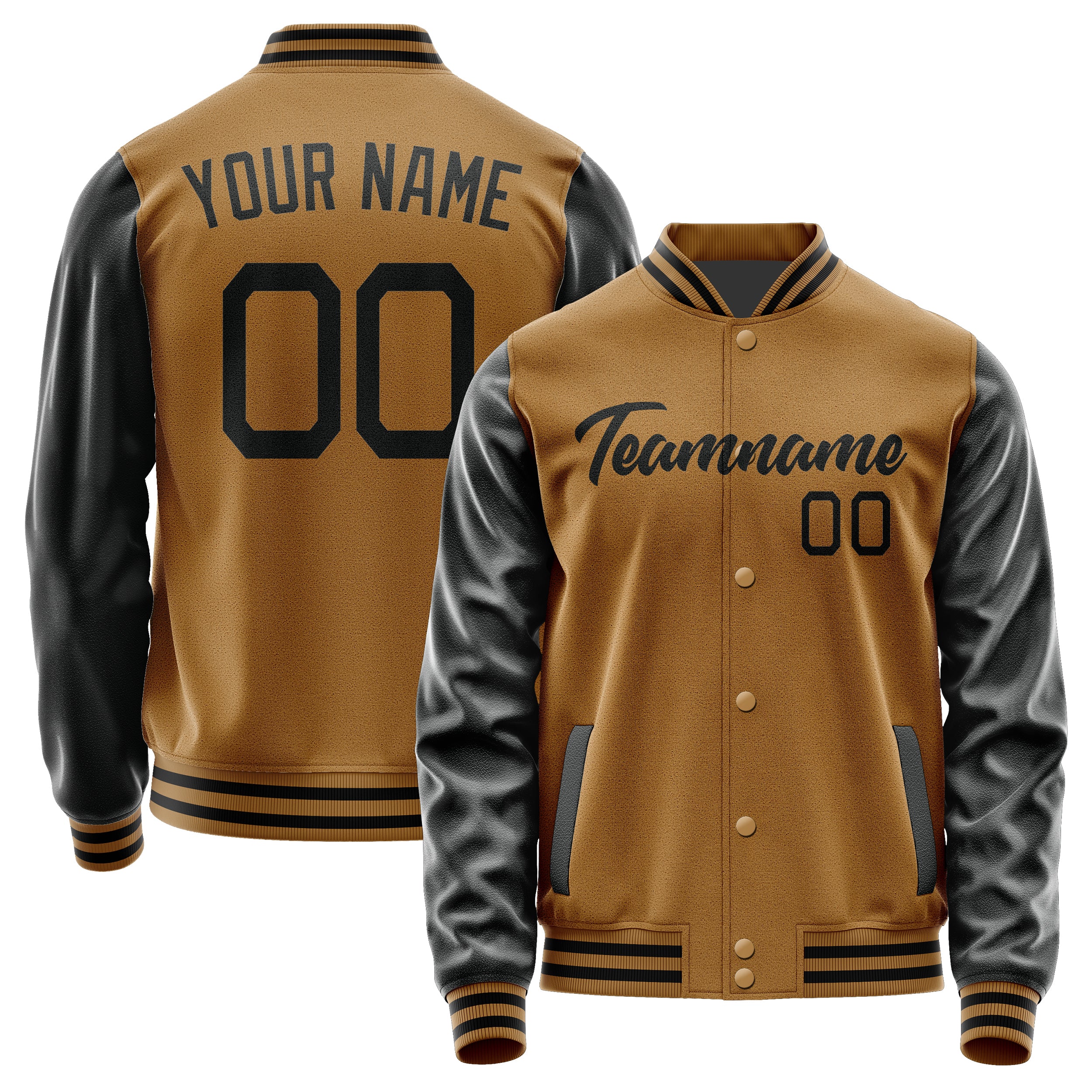 Custom Khaki Black Jacket JA2222172217B21717