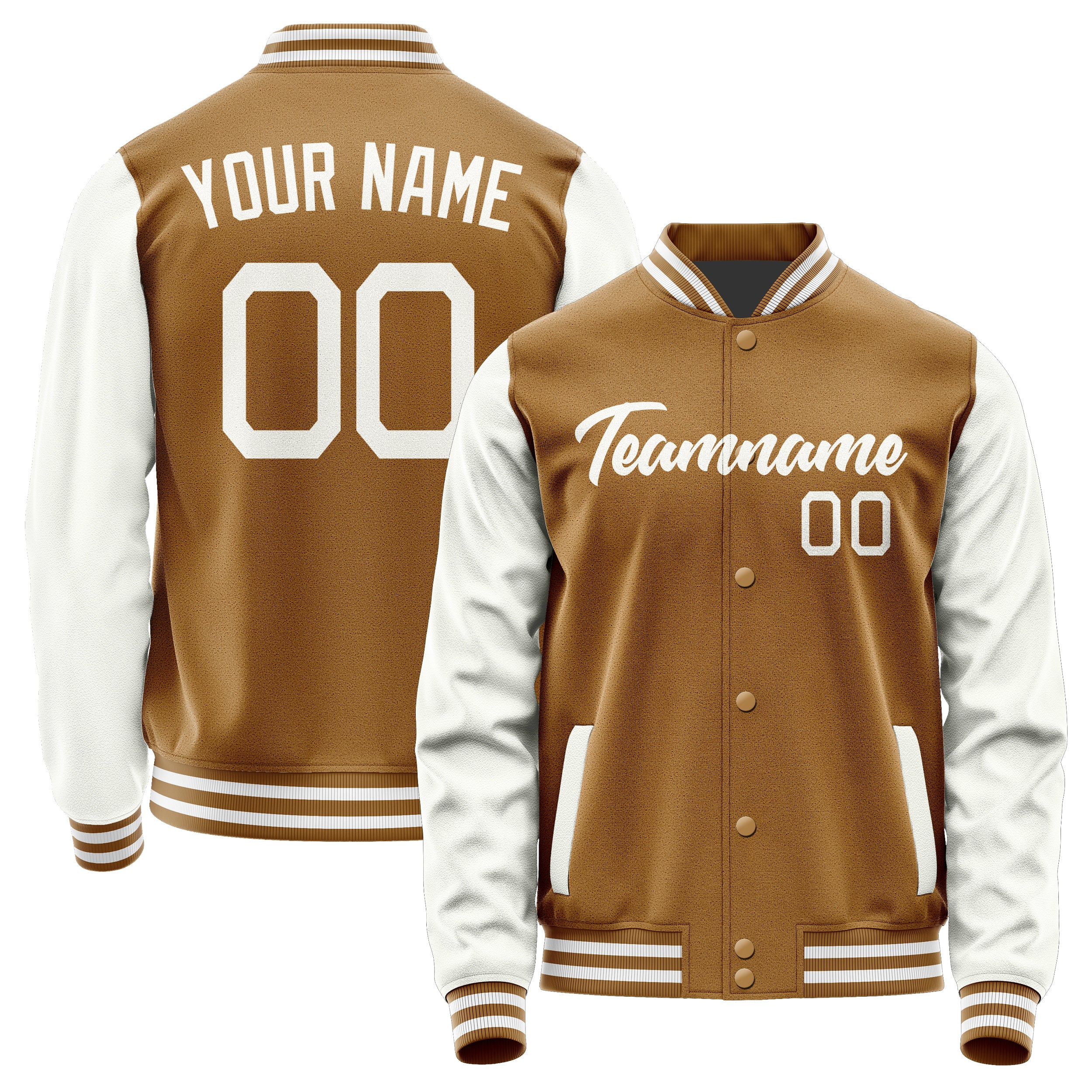 Custom Khaki White Jacket JA2222182218B21818