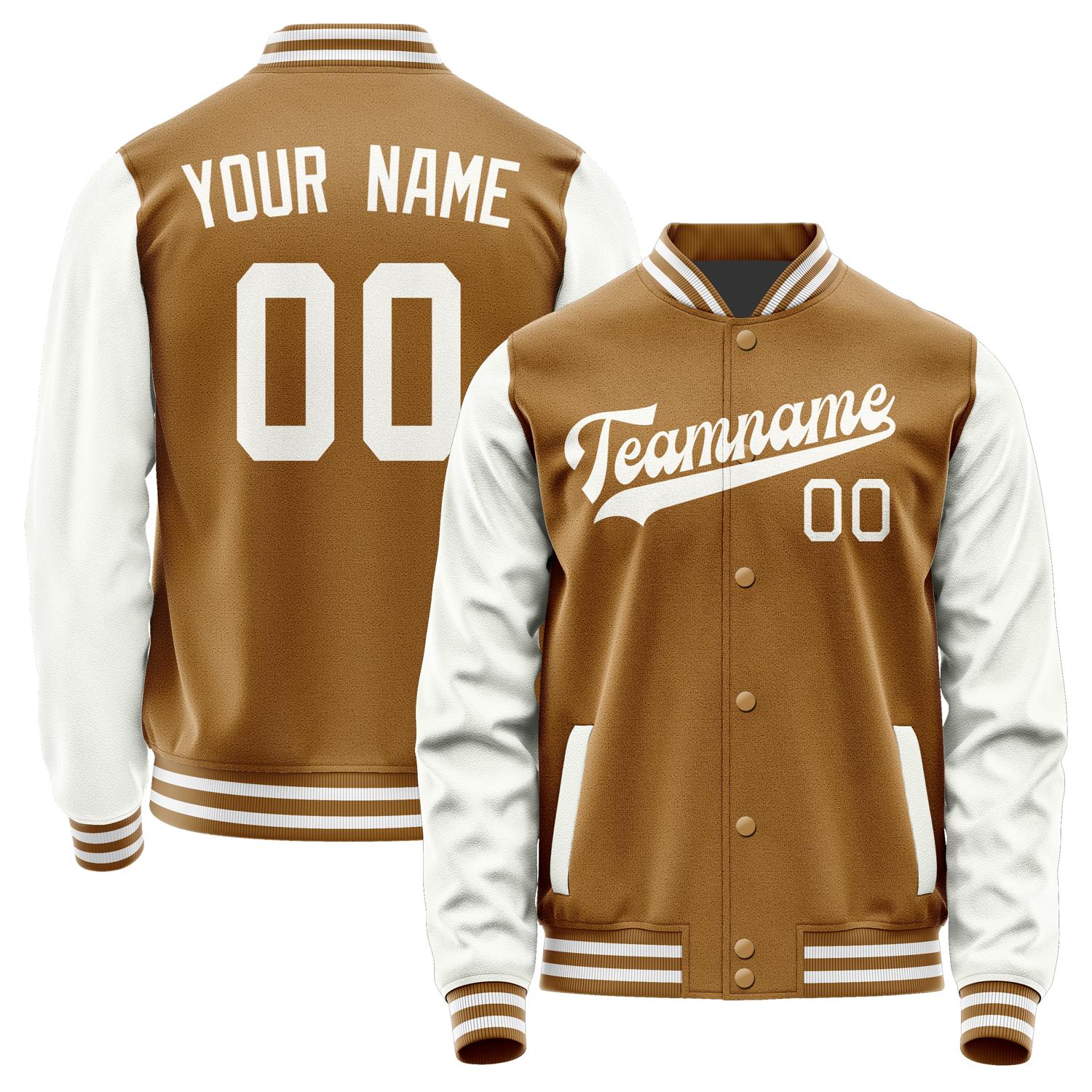 Custom Khaki White Jacket JA2222182218B31818