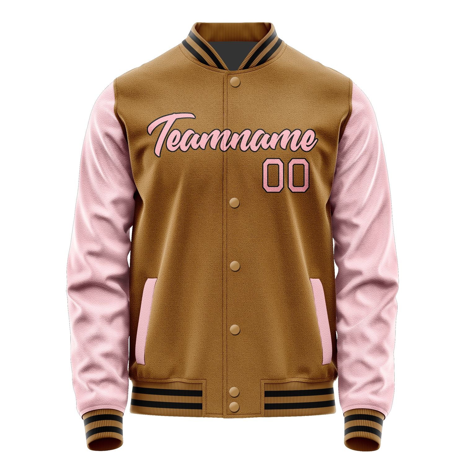 Custom Khaki Light Pink Jacket JA2222212217B21721