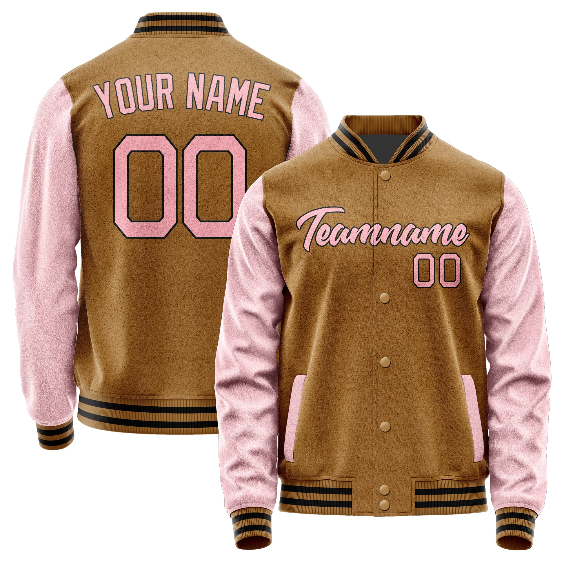 Custom Khaki Light Pink Jacket JA2222212217B21721
