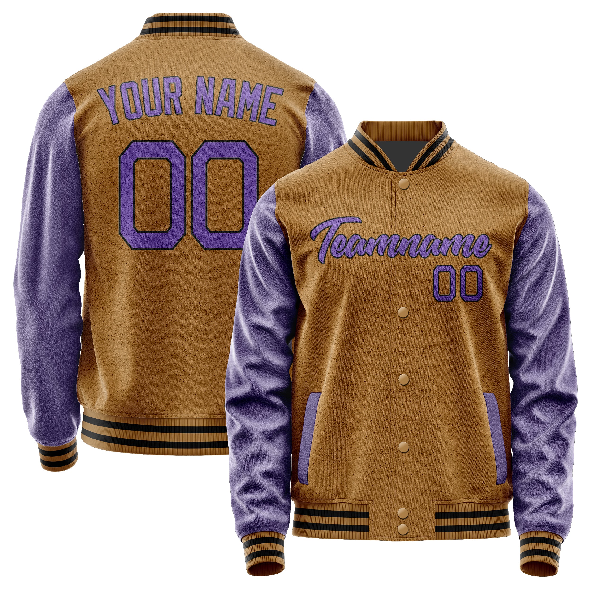 Custom Khaki Light Purple Jacket JA2222232217B21723