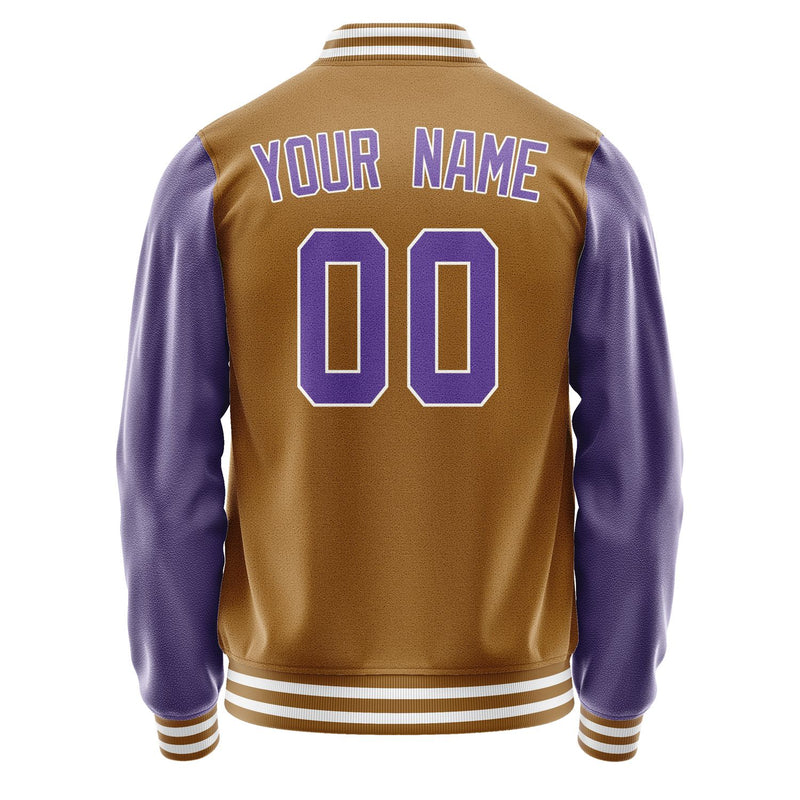 Custom Khaki Light Purple Jacket JA2222232218B31823