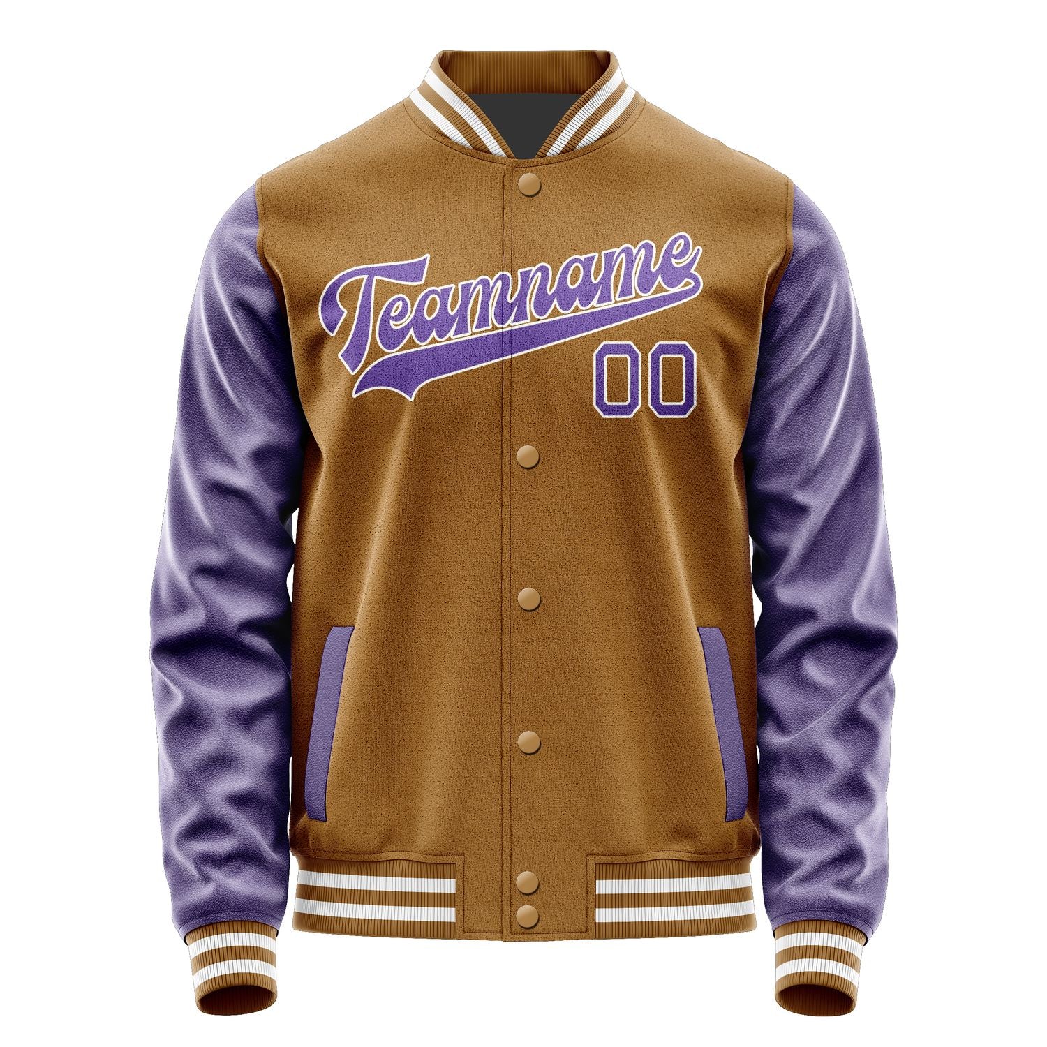 Custom Khaki Light Purple Jacket JA2222232218B31823