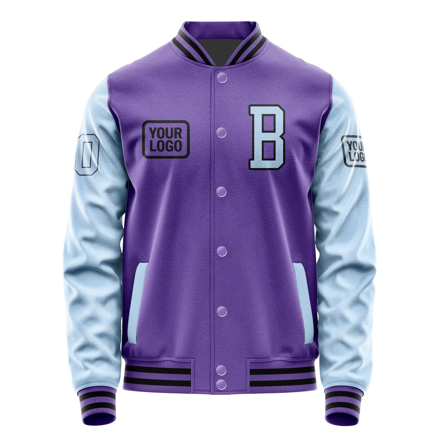 Custom Light Purple Light Blue Jacket JA232308231717080817