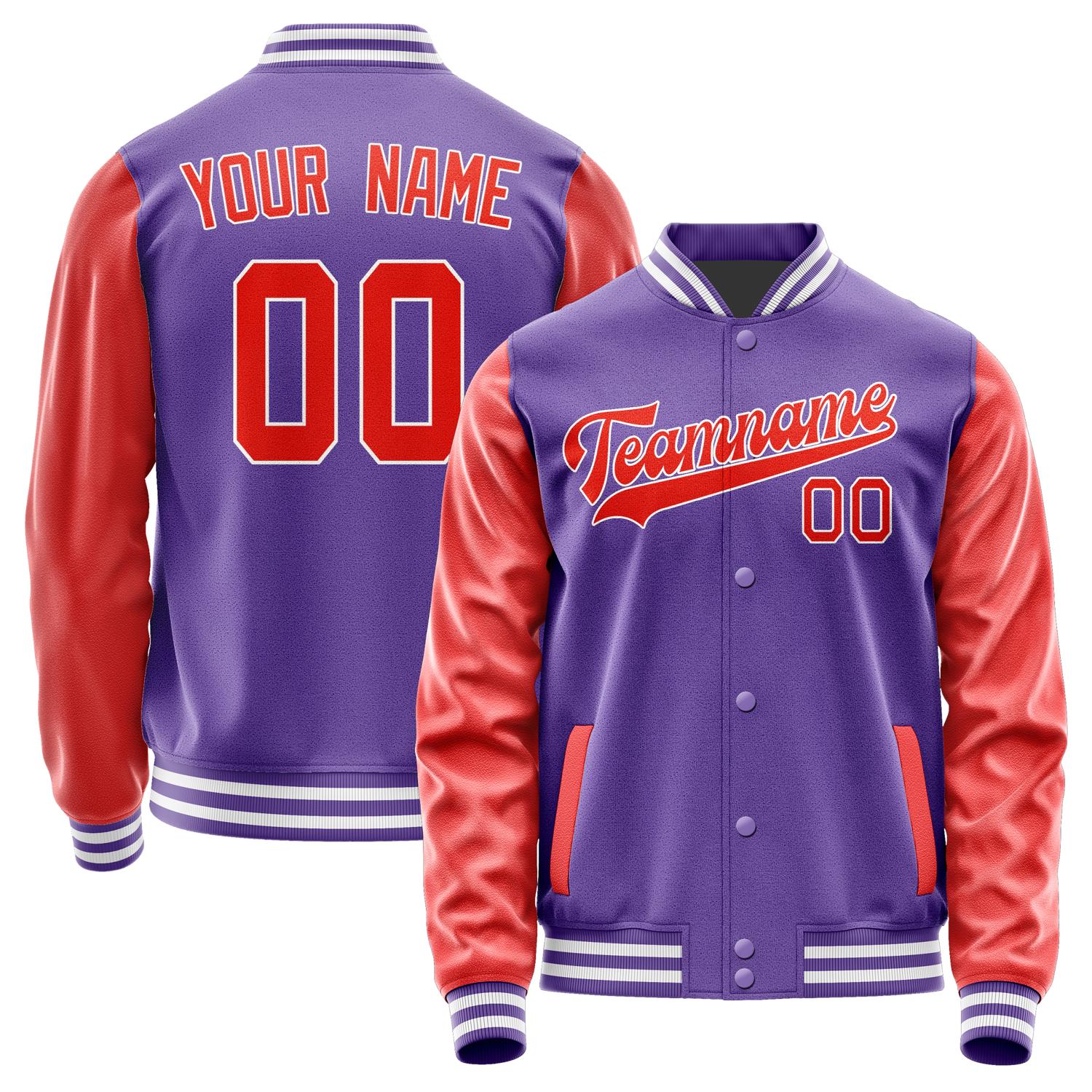 Custom Light Purple Orange Red Jacket JA2323122318B31812