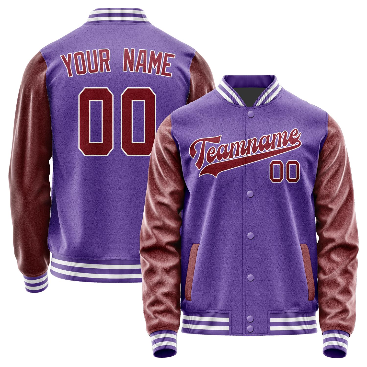 Custom Light Purple Crimson Red Jacket JA2323152318B31815