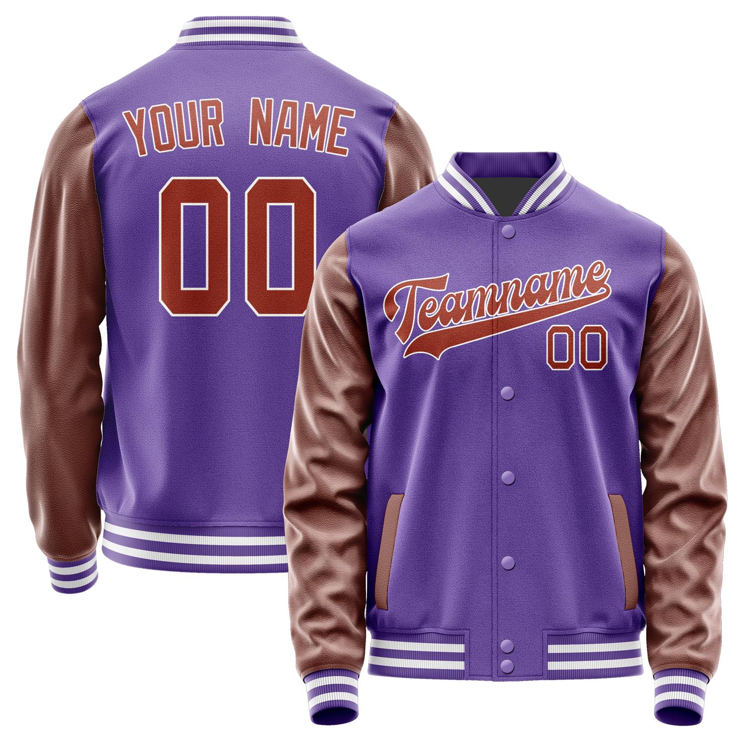 Custom Light Purple Coral Red Jacket JA2323162318B31816