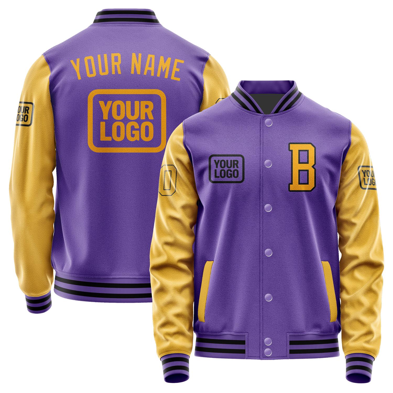 Custom Light Purple Yellow Jacket JA232319231717191917