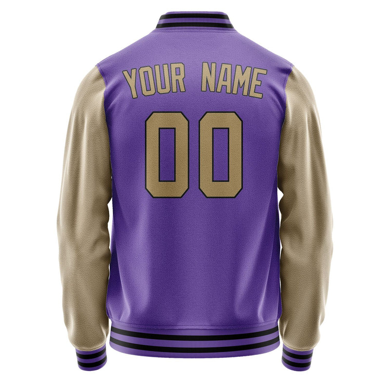 Custom Light Purple Light Khaki Jacket JA2323252317B31725