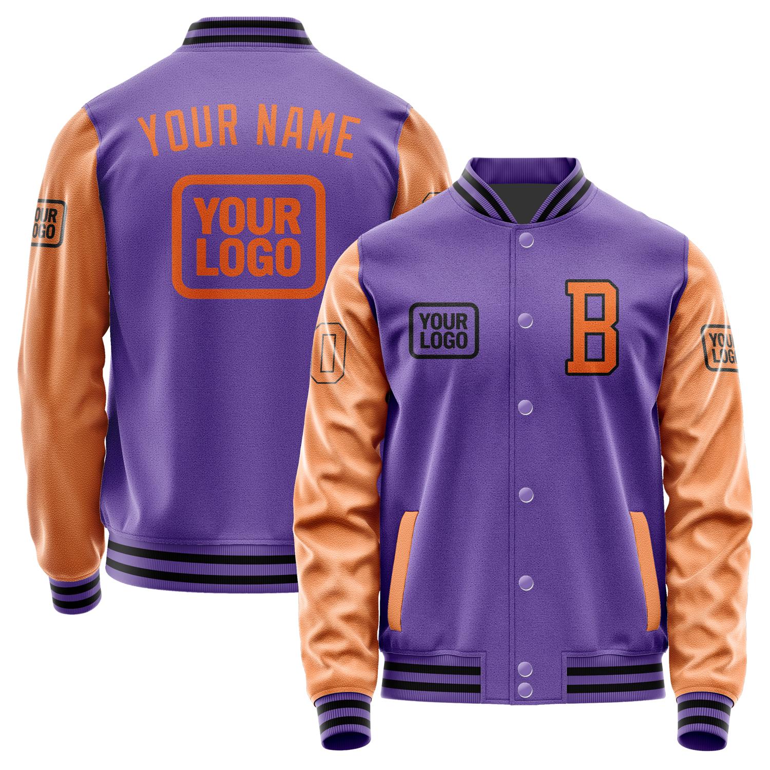 Custom Light Purple Orange Jacket JA232328231717282817
