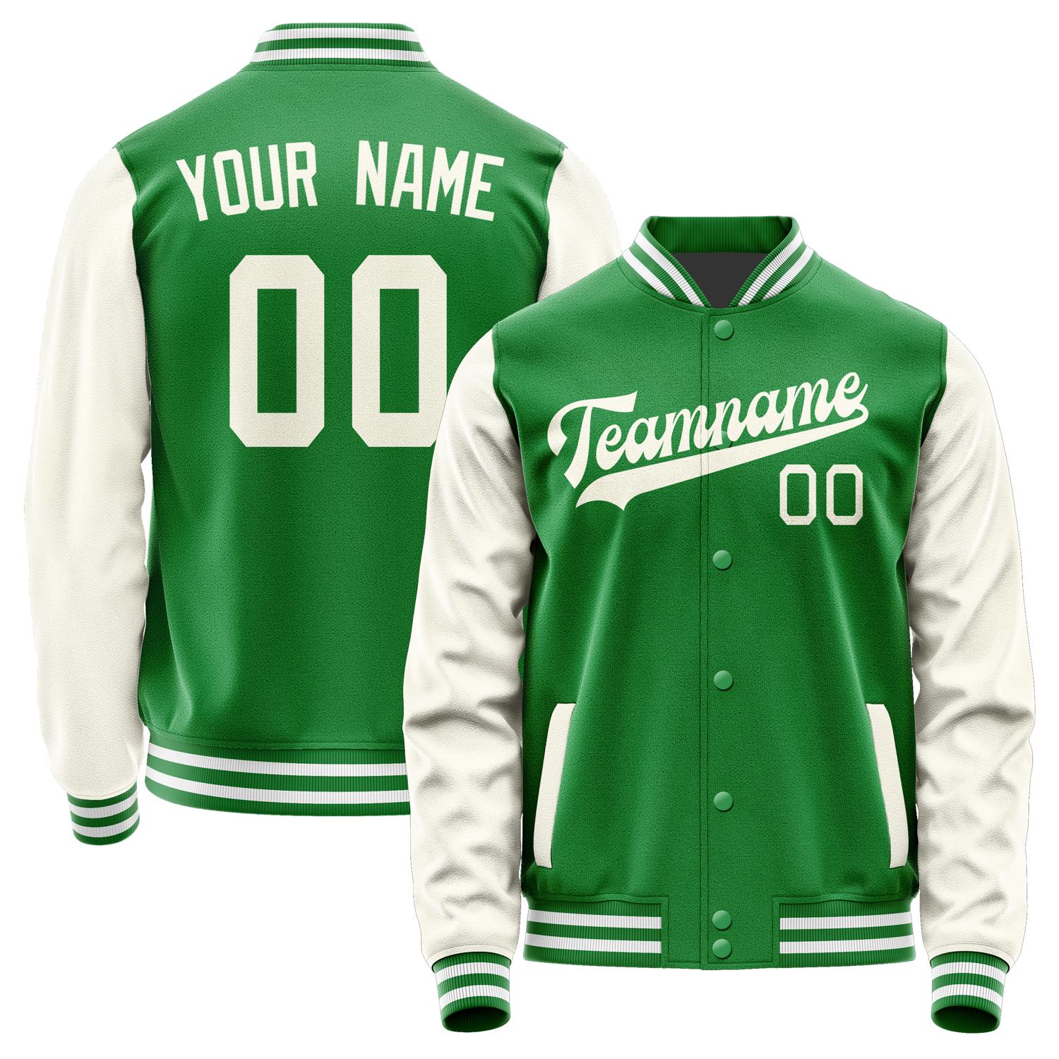 Custom Emerald Green Cream Jacket JA2424032418B31803