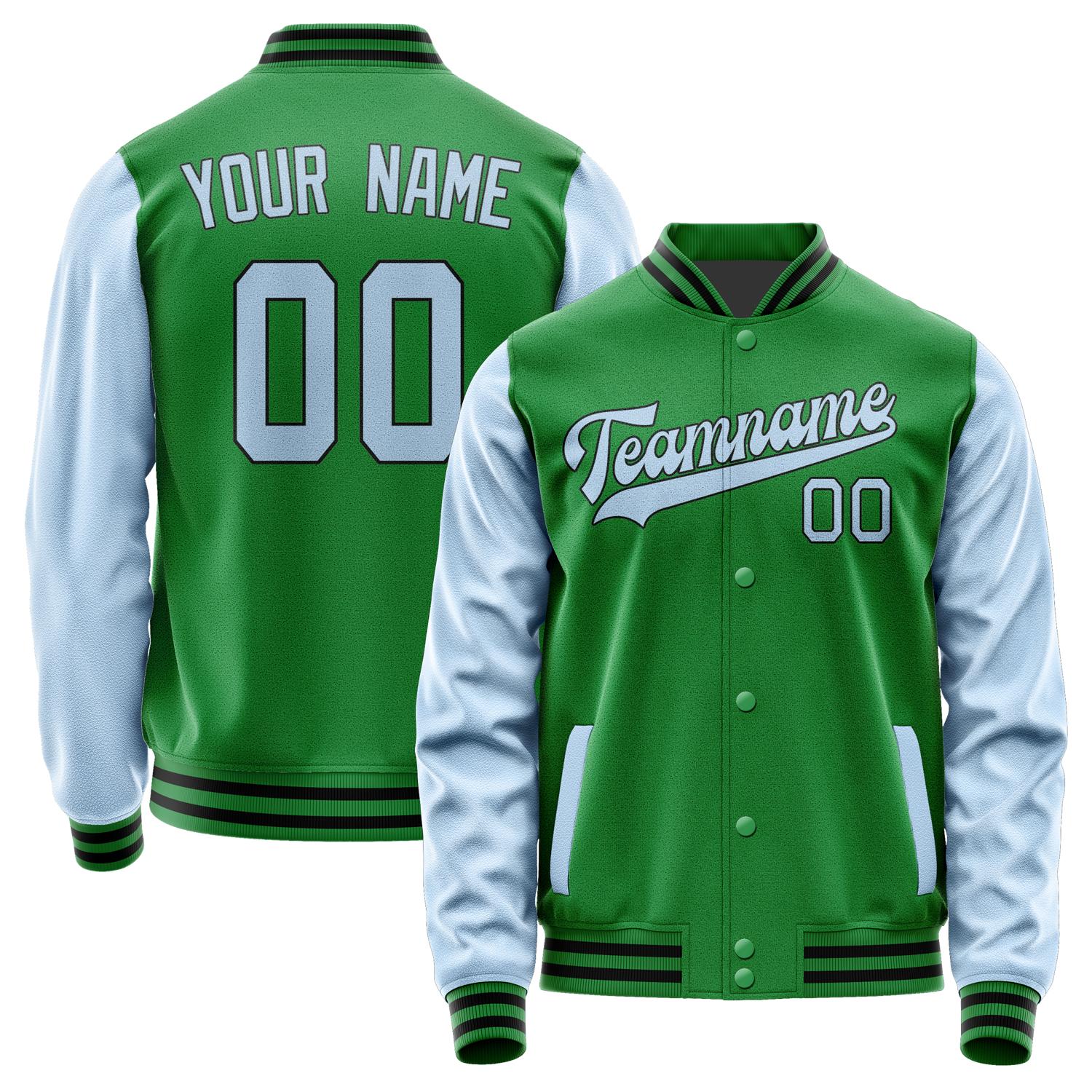 Custom Emerald Green Light Blue Jacket JA2424082417B31708