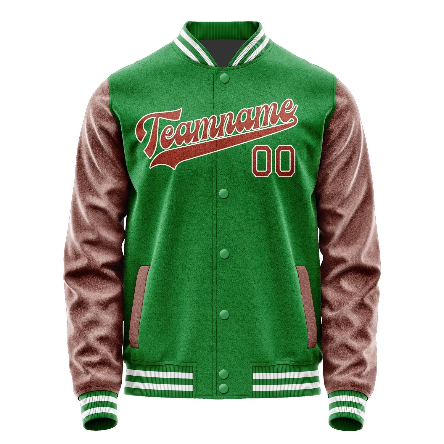 Custom Emerald Green Coral Red Jacket JA2424162418B31816