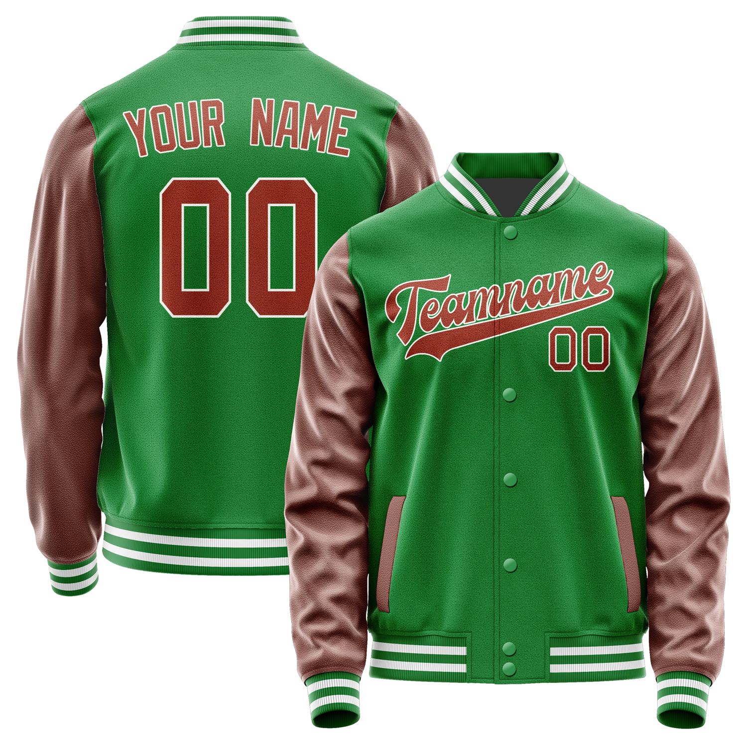 Custom Emerald Green Coral Red Jacket JA2424162418B31816