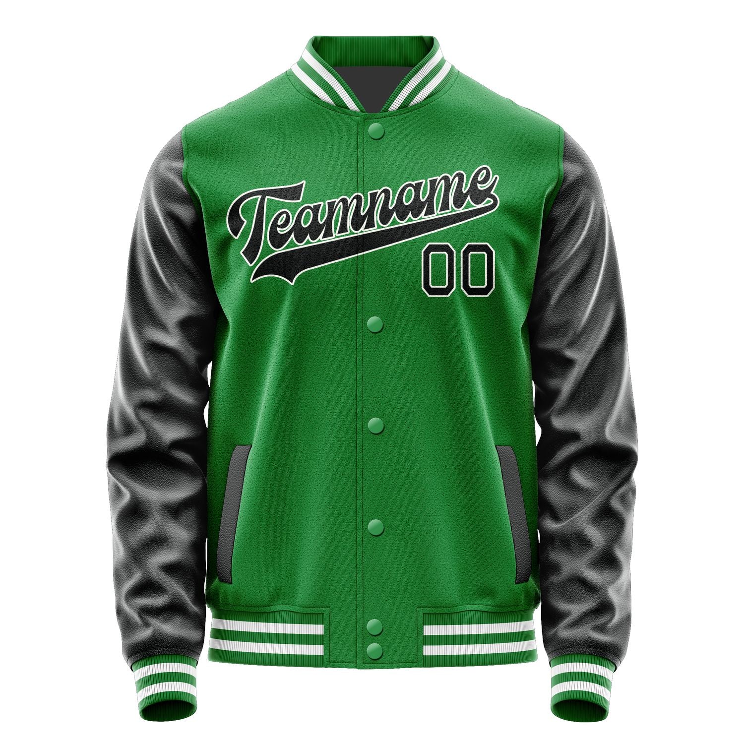 Custom Emerald Green Black Jacket JA2424172418B31817