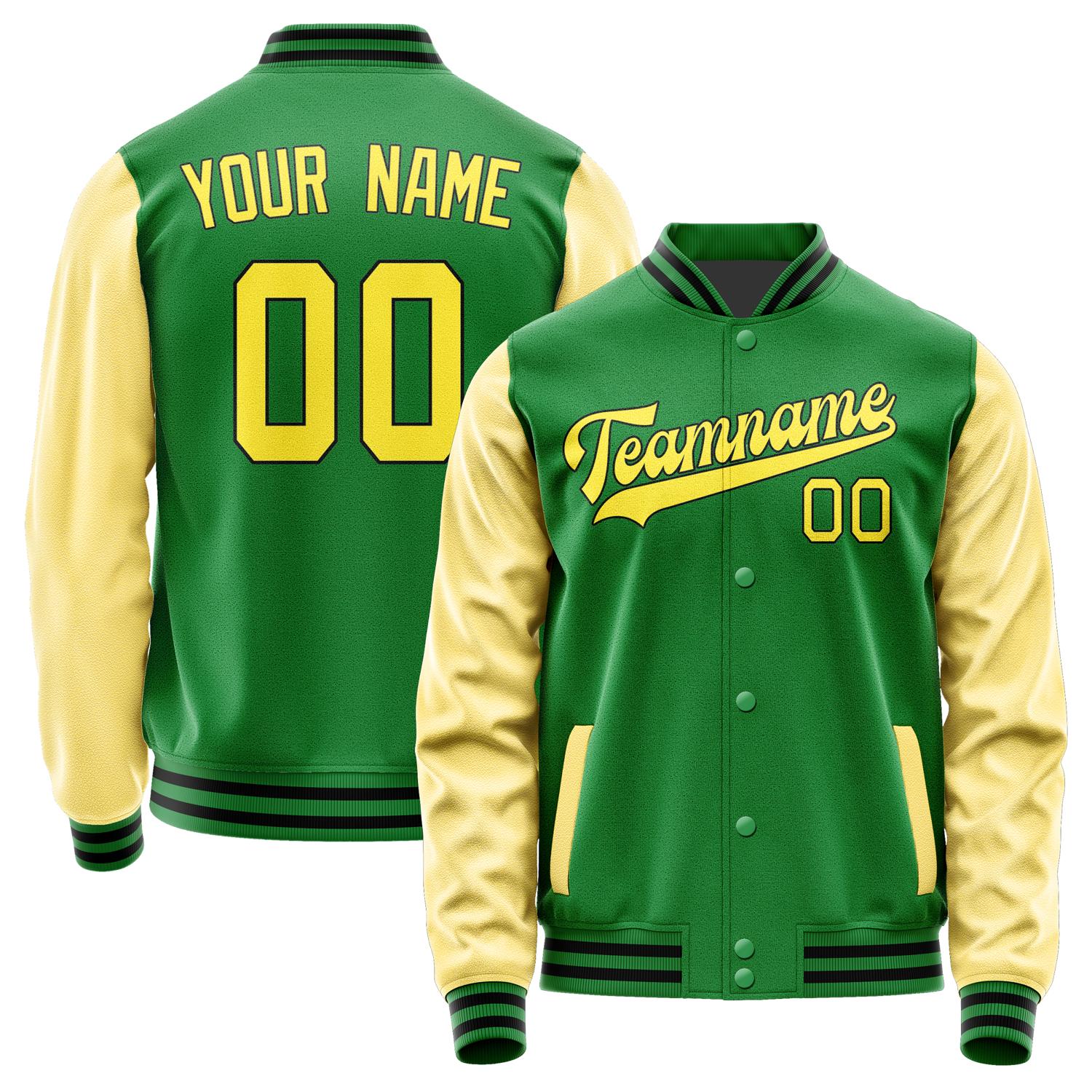 Custom Emerald Green Light Yellow Jacket JA2424262417B31726