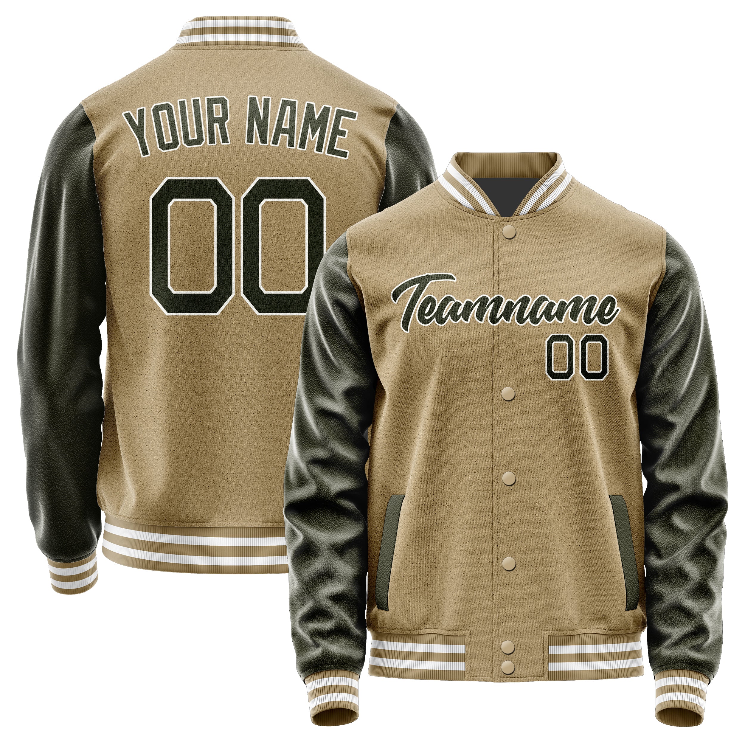 Custom Light Khaki Olive Jacket JA2525022518B21802