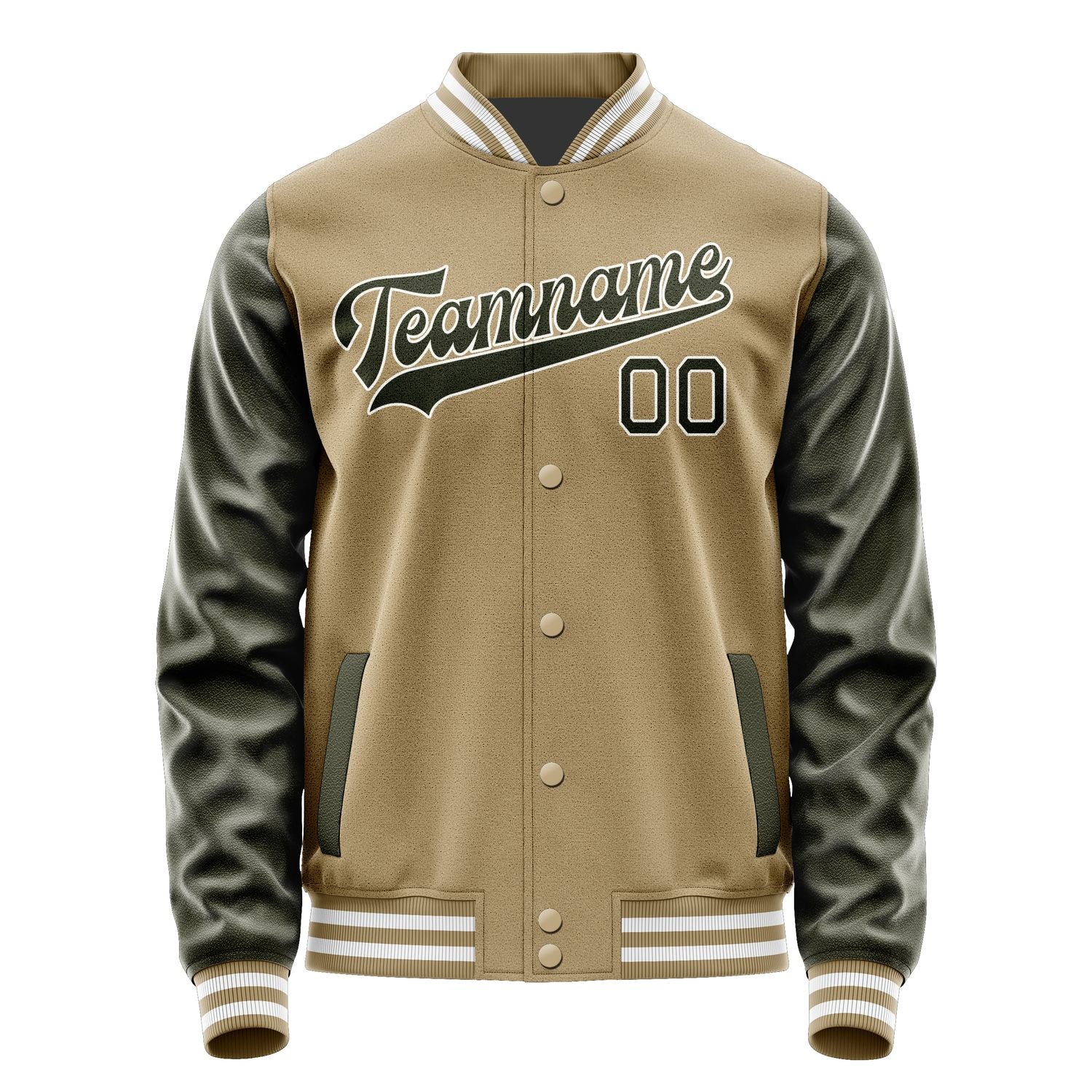 Custom Light Khaki Olive Jacket JA2525022518B31802