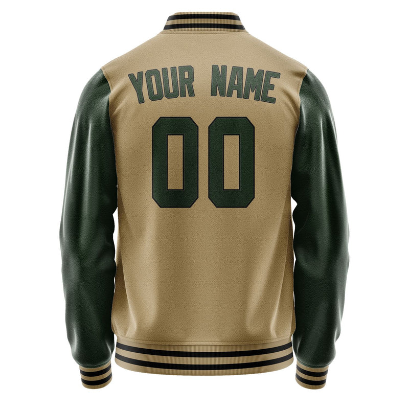 Custom Light Khaki Dark Green Jacket JA2525062517B31706