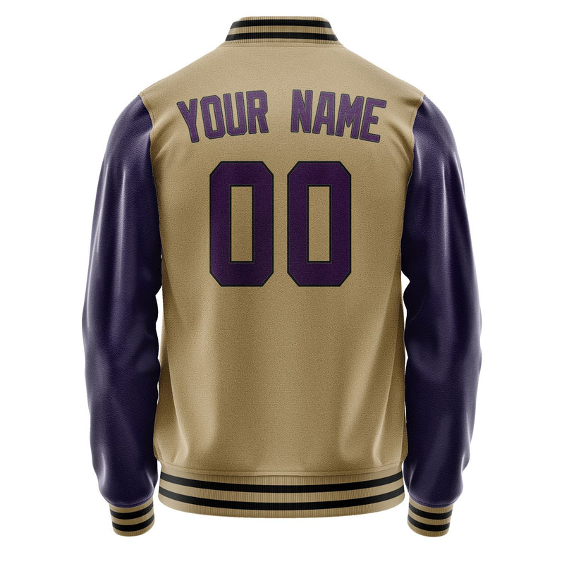 Custom Light Khaki Purple Jacket JA2525072517B31707