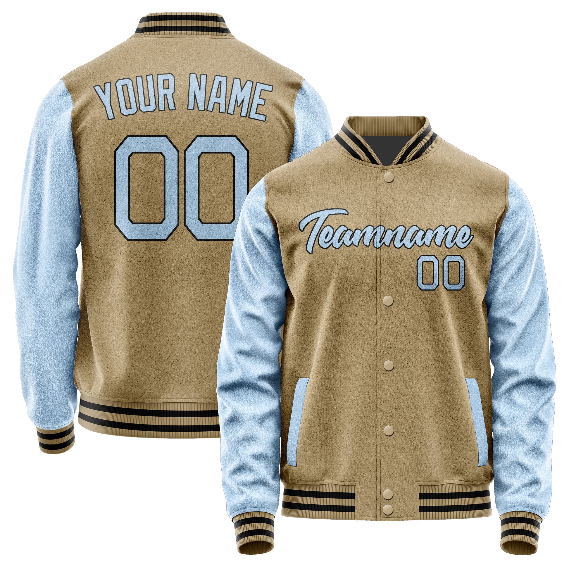 Custom Light Khaki Light Blue Jacket JA2525082517B21708