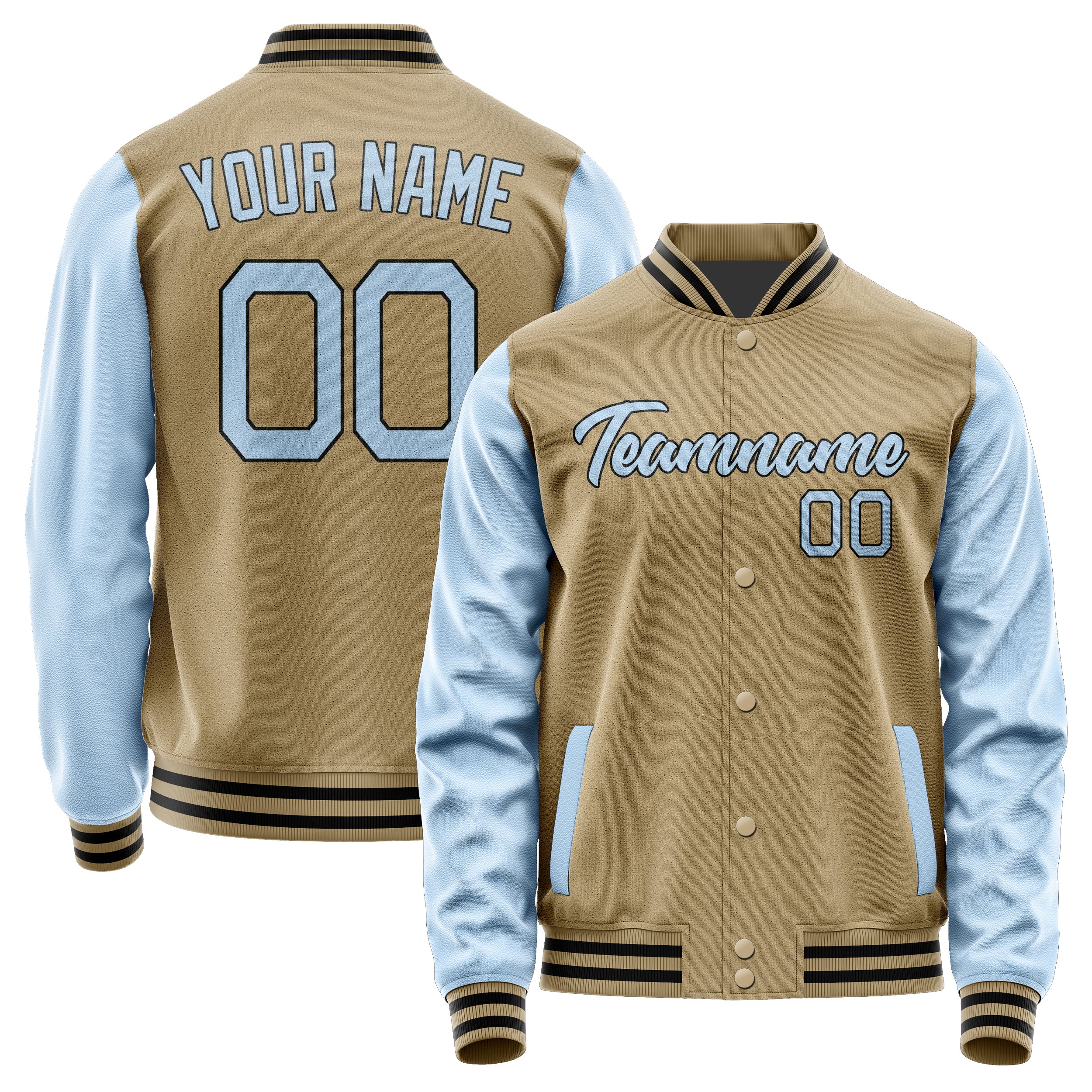 Custom Light Khaki Light Blue Jacket JA2525082517B21708
