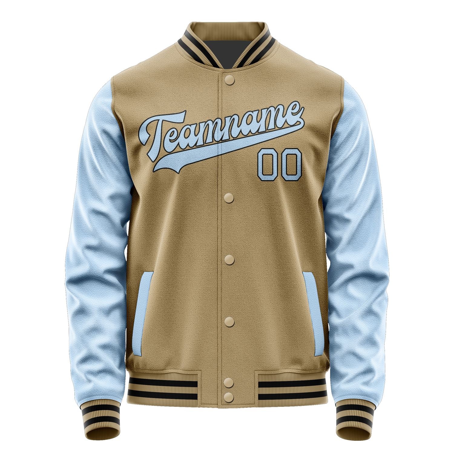 Custom Light Khaki Light Blue Jacket JA2525082517B31708