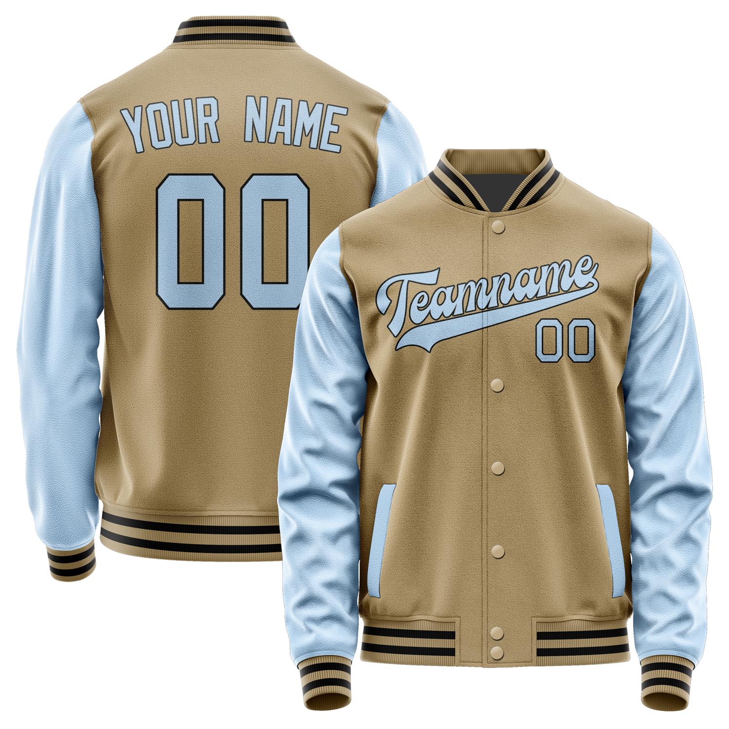 Custom Light Khaki Light Blue Jacket JA2525082517B31708