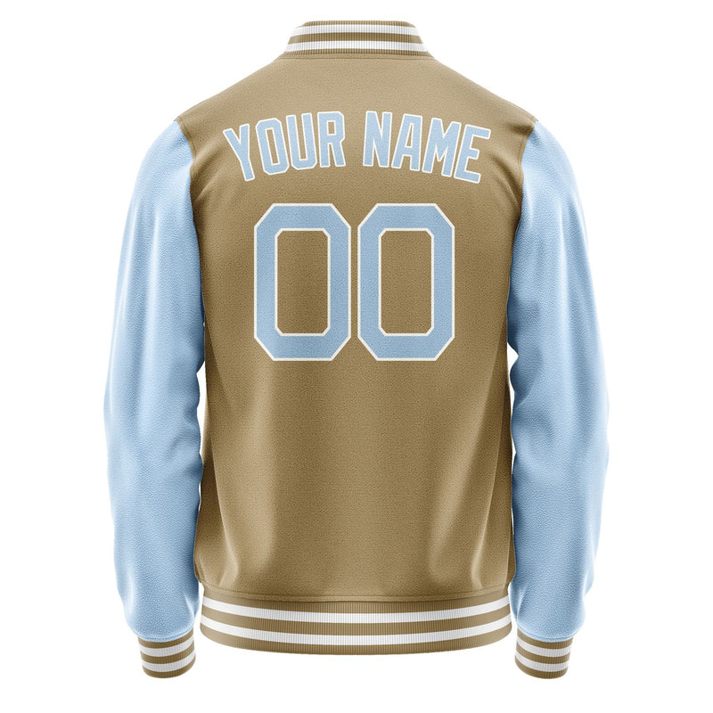 Custom Light Khaki Light Blue Jacket JA2525082518B21808