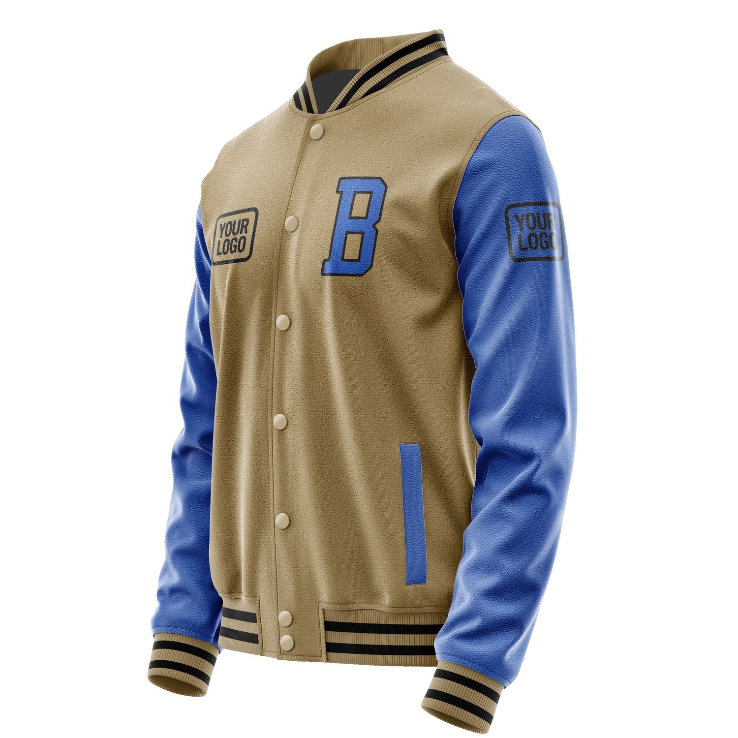Custom Light Khaki Sky Blue Jacket JA252509251717090917