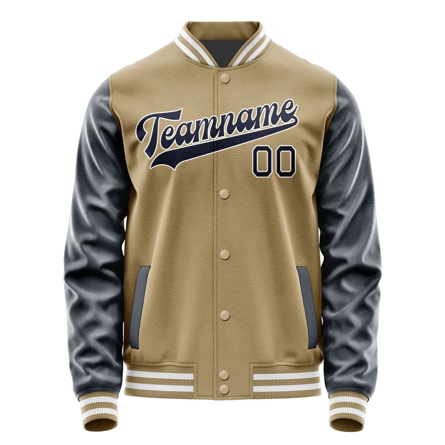 Custom Light Khaki Navy Jacket JA2525112518B31811