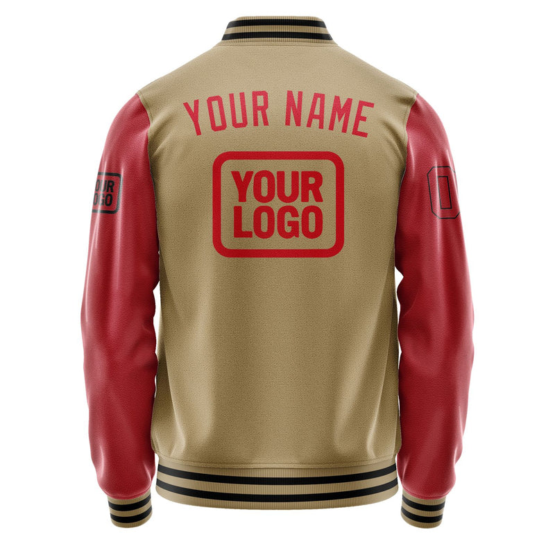 Custom Light Khaki Red Jacket JA252514251717141417
