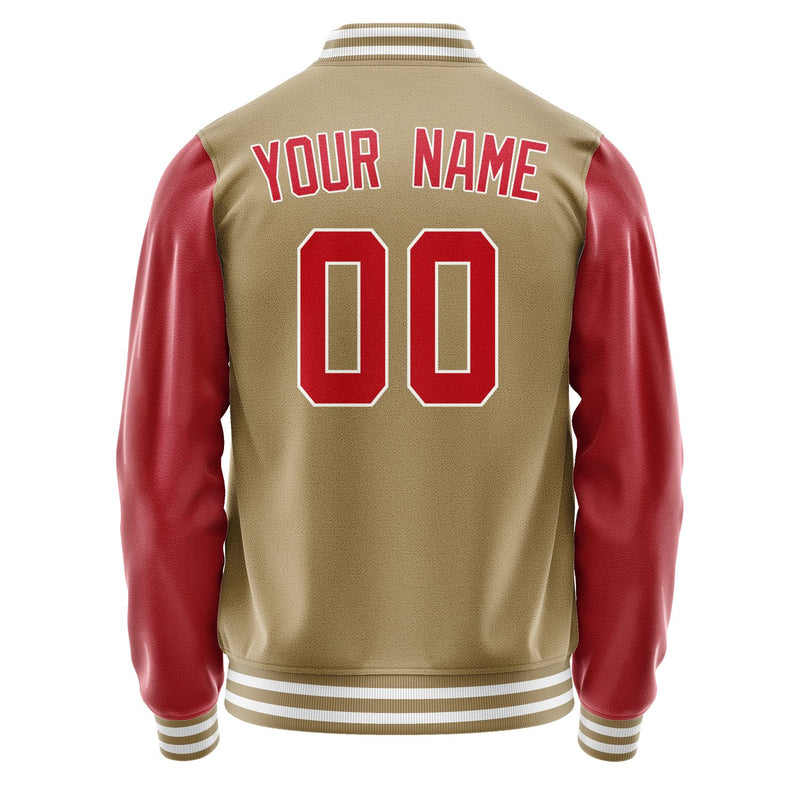 Custom Light Khaki Red Jacket JA2525142518B31814