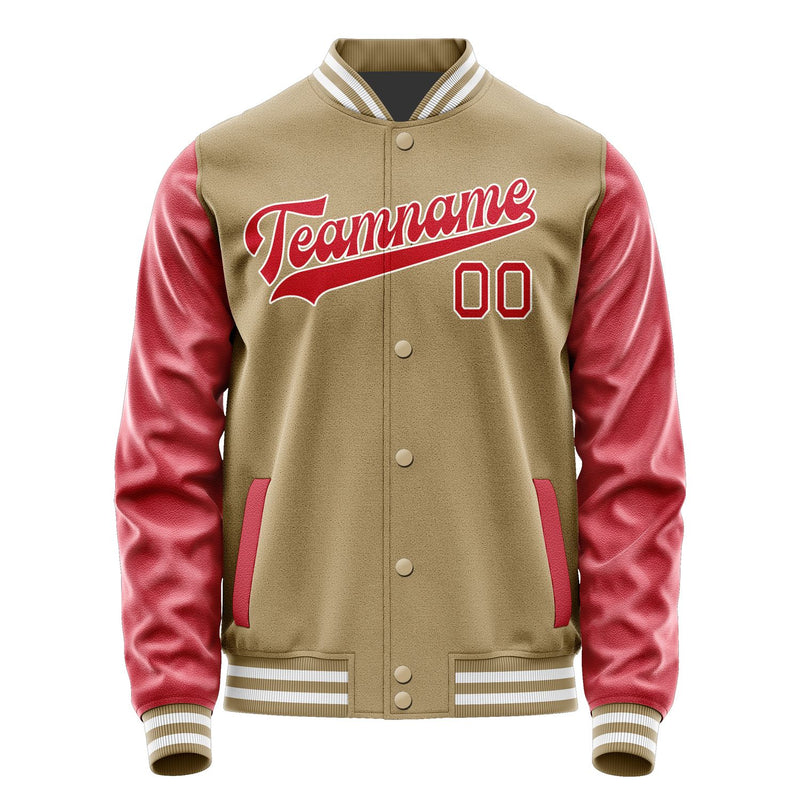 Custom Light Khaki Red Jacket JA2525142518B31814
