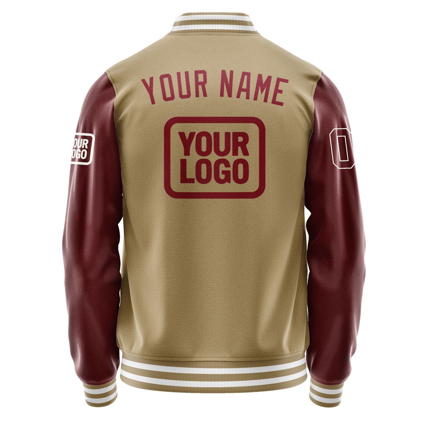 Custom Light Khaki Crimson Red Jacket JA252515251818151518