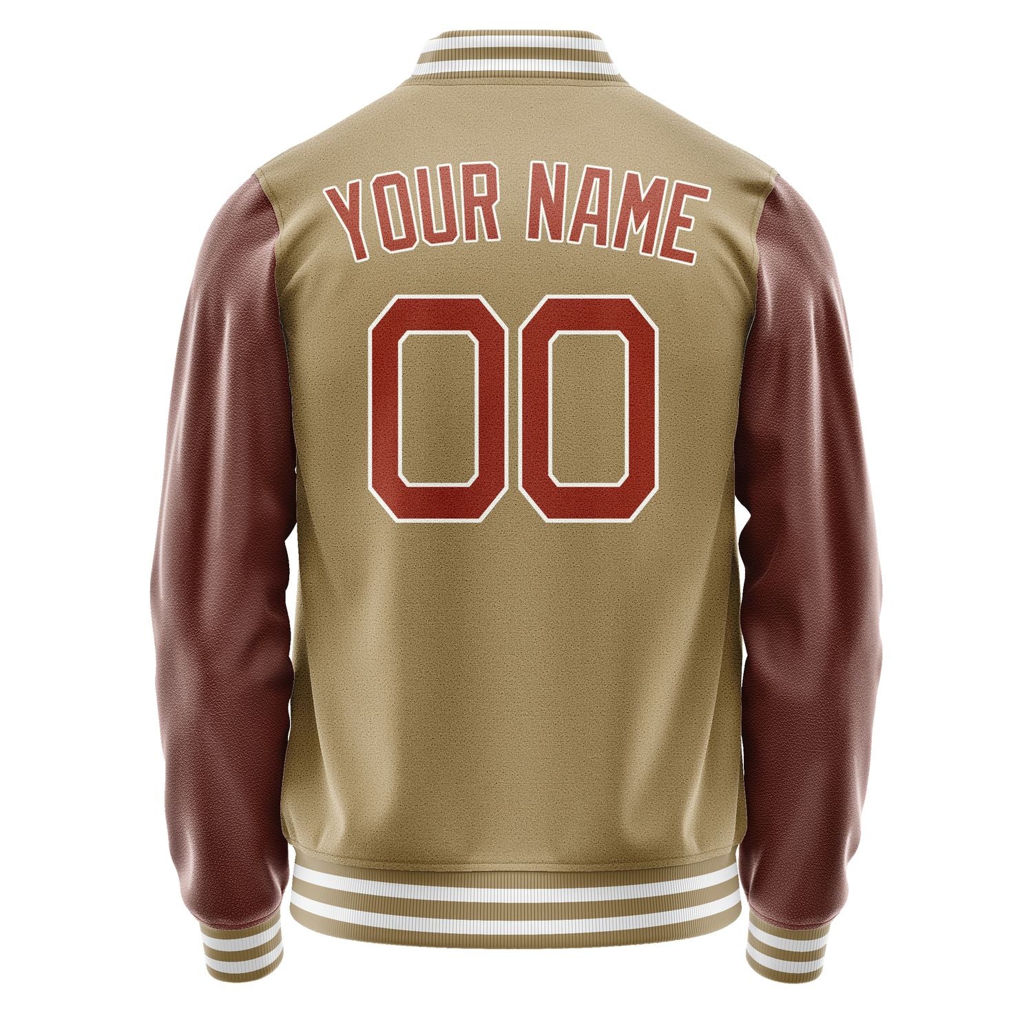 Custom Light Khaki Coral Red Jacket JA2525162518B21816