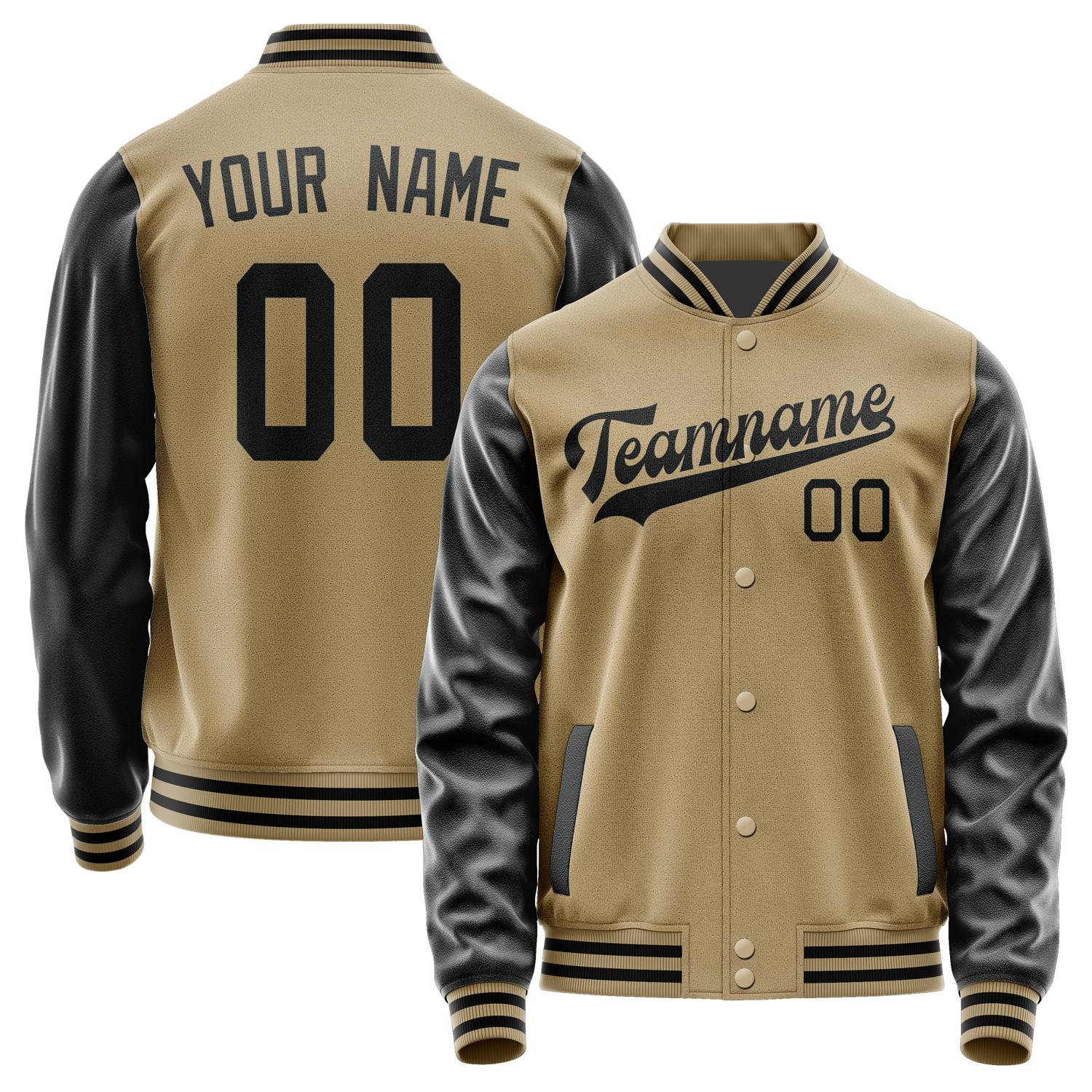 Custom Light Khaki Black Jacket JA2525172517B31717