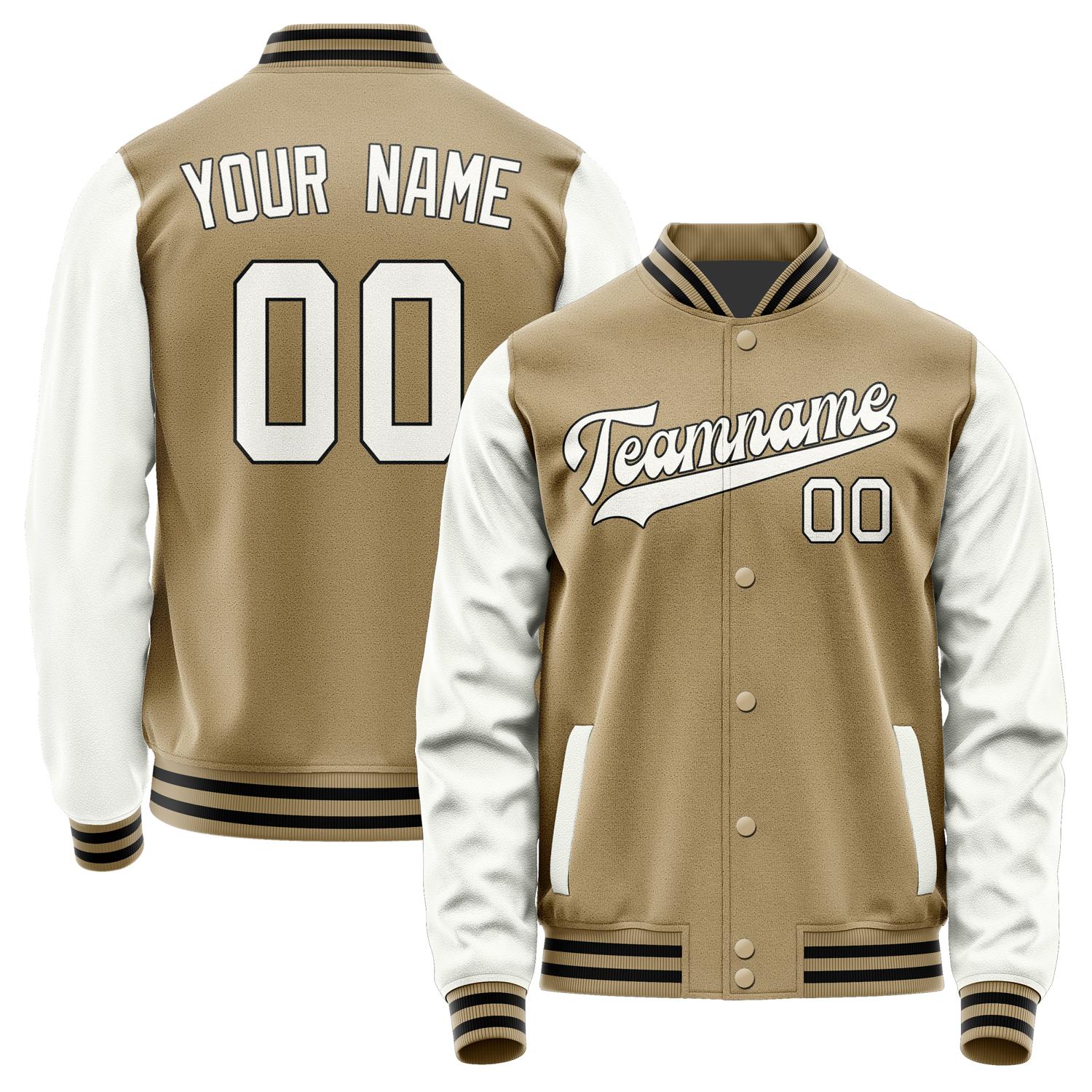 Custom Light Khaki White Jacket JA2525182517B31718