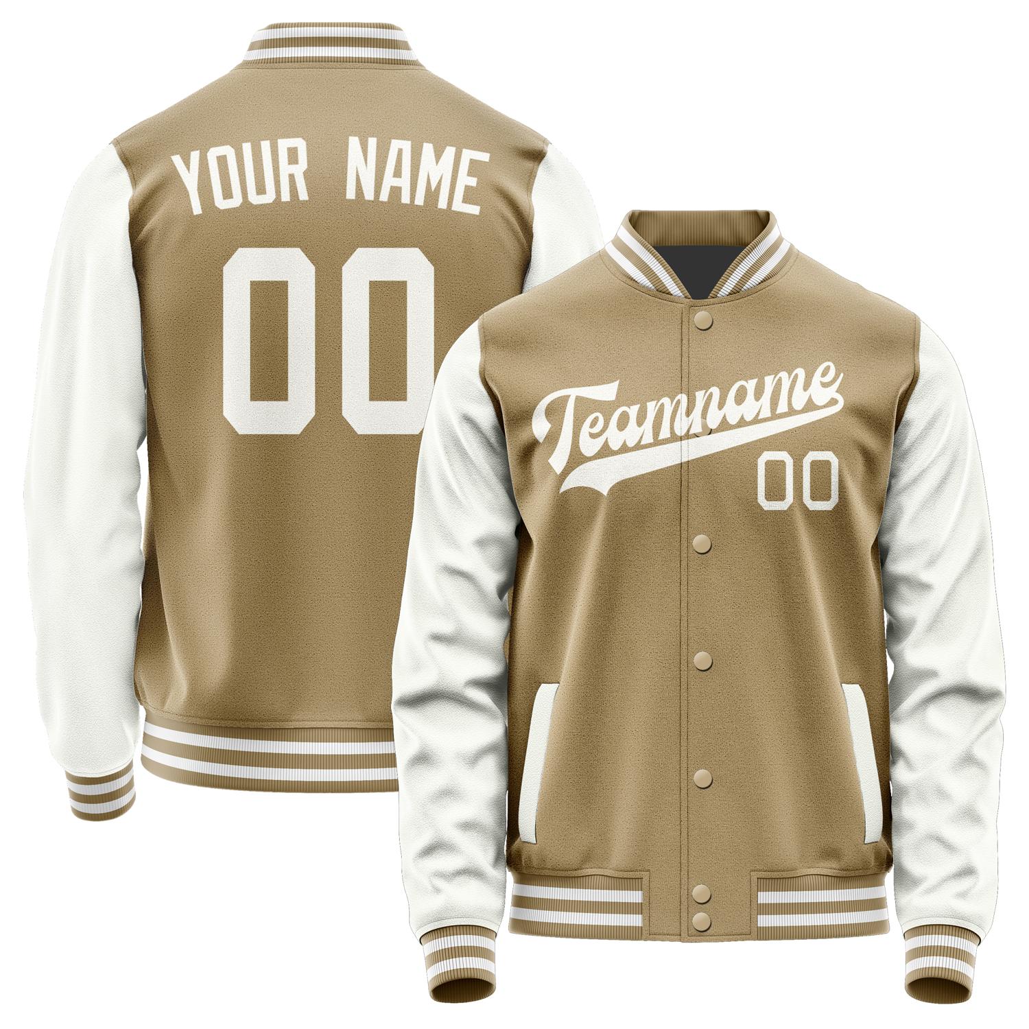 Custom Light Khaki White Jacket JA2525182518B31818