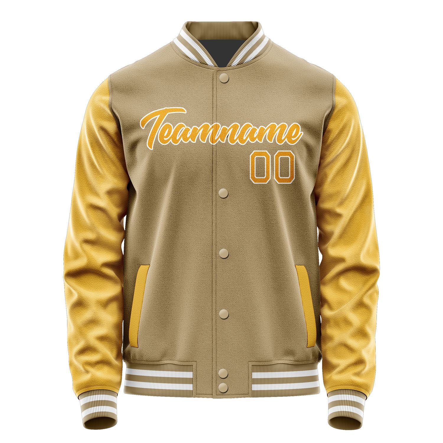 Custom Light Khaki Yellow Jacket JA2525192518B21819