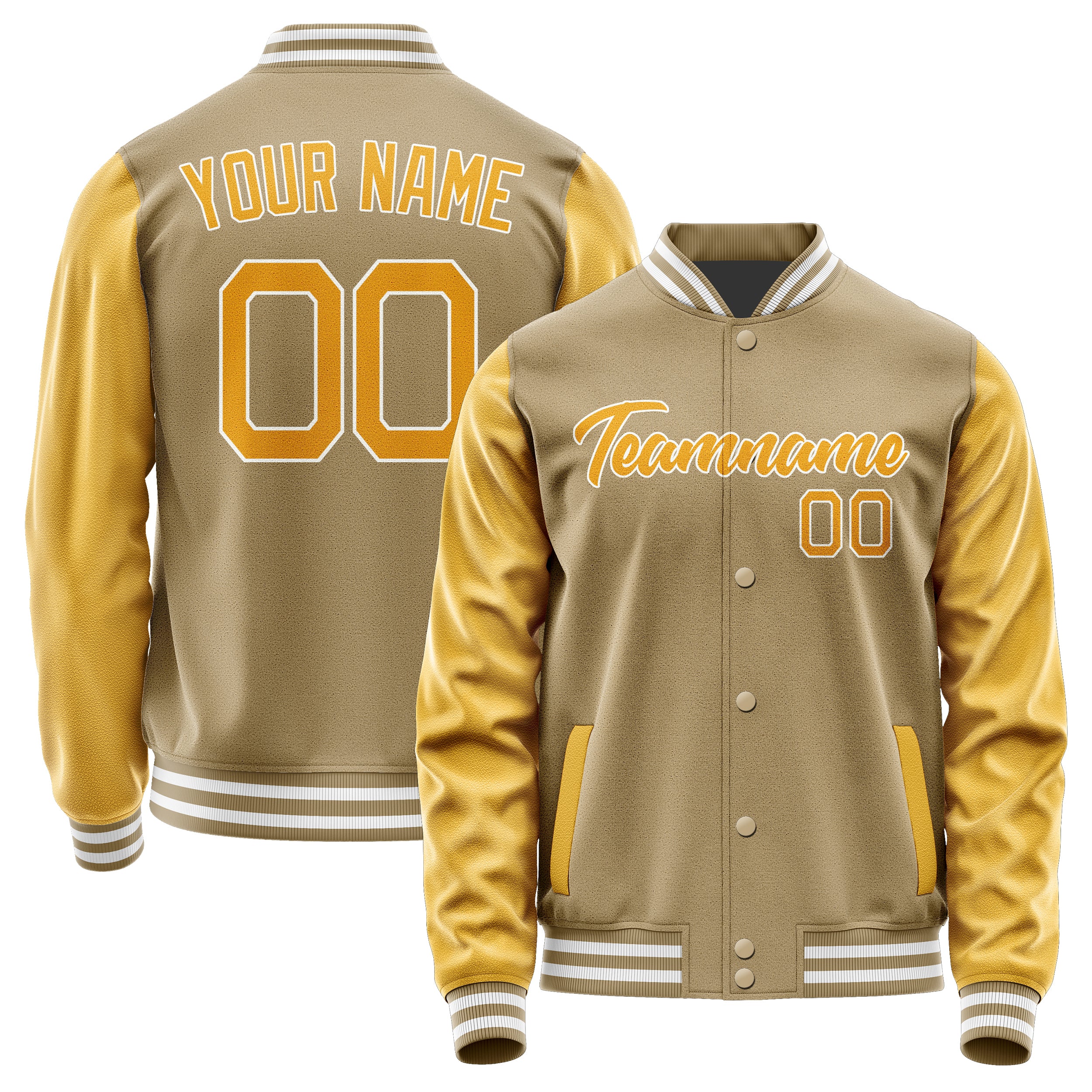 Custom Light Khaki Yellow Jacket JA2525192518B21819