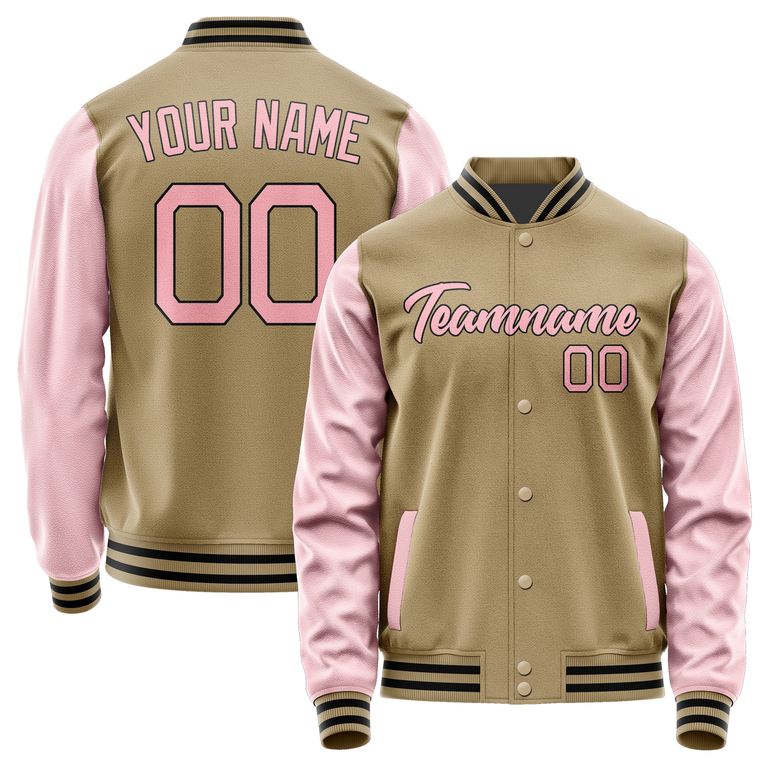 Custom Light Khaki Light Pink Jacket JA2525212517B21721