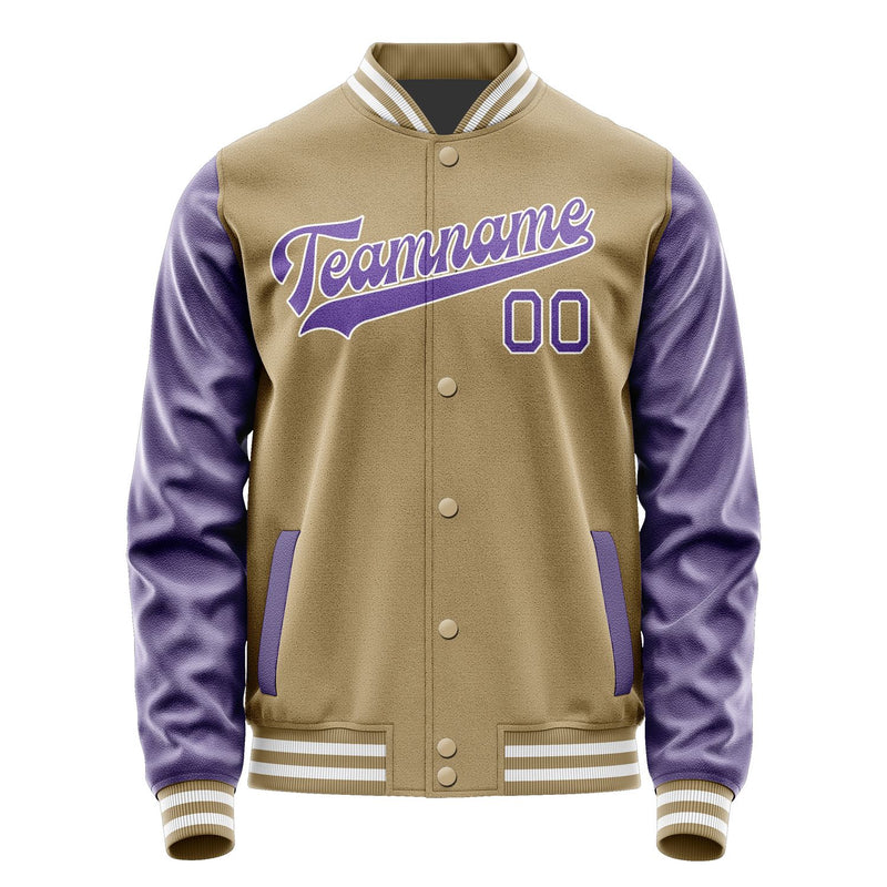 Custom Light Khaki Light Purple Jacket JA2525232518B31823