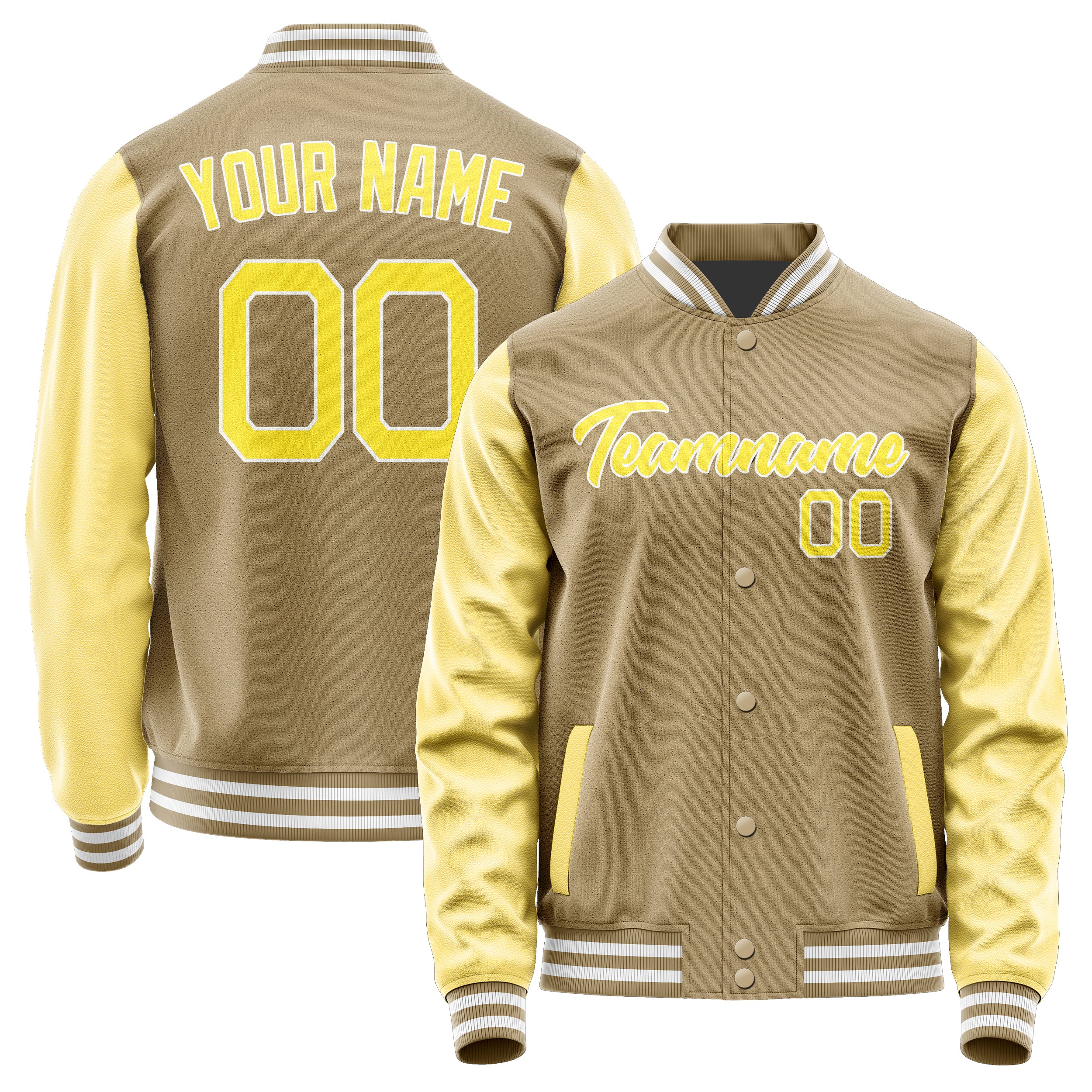 Custom Light Khaki Light Yellow Jacket JA2525262518B21826